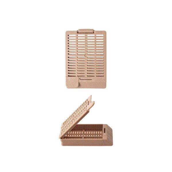 Hinged Tissue Cassette, tan
